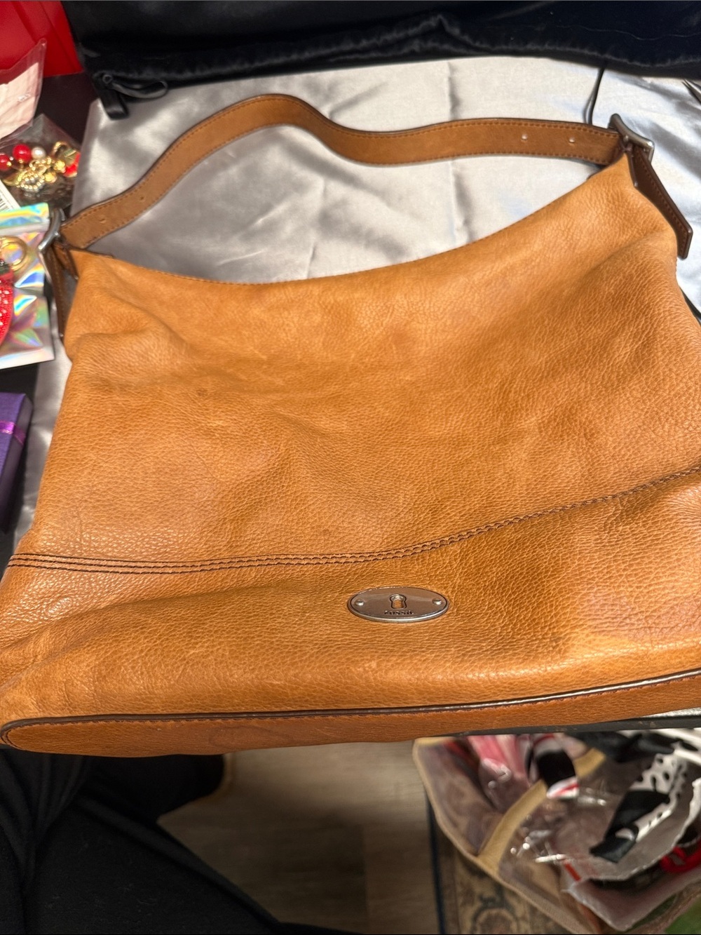 Fossil Cognac Brown Leather Bag